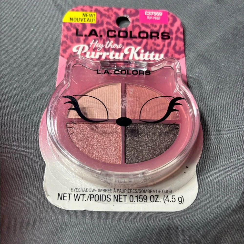 New L.A. COLORS Purrfectly Rosy 3 pc Makeup Set Eyes Blush Lips - Picture 2 of 7